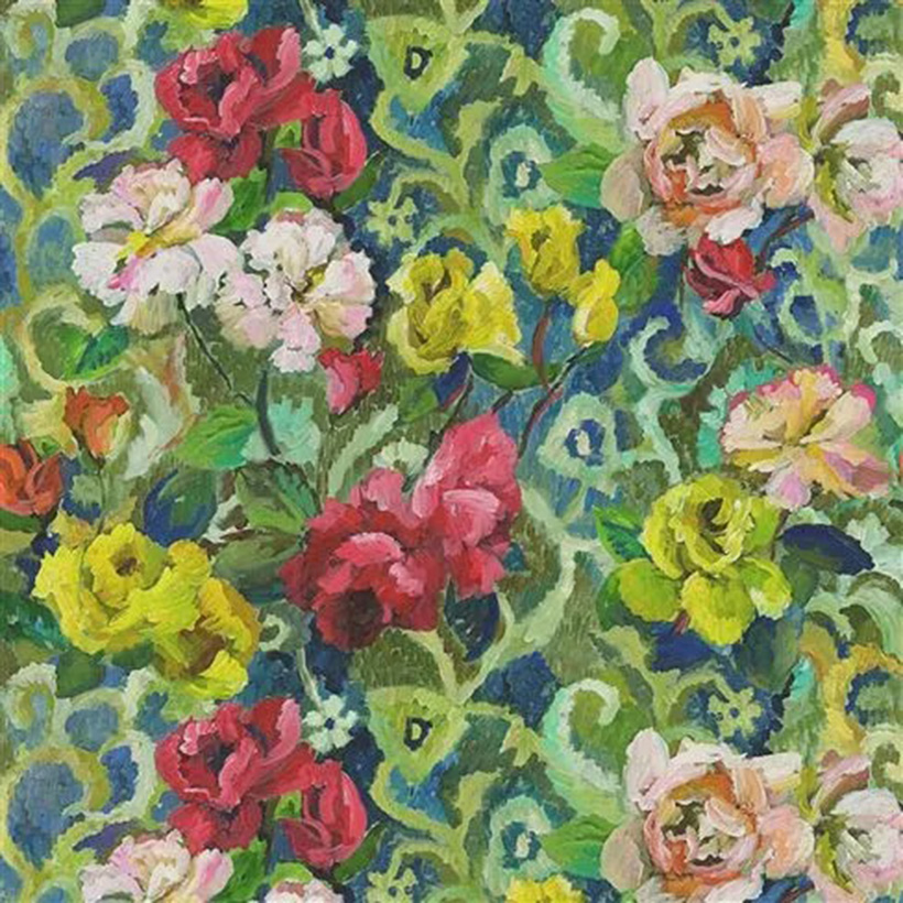 TAPESTRY FLOWER VINTAGE GREEN