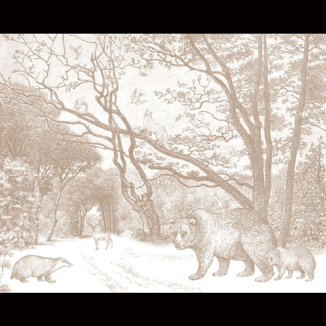 Photowall XL - Forest with forest animals