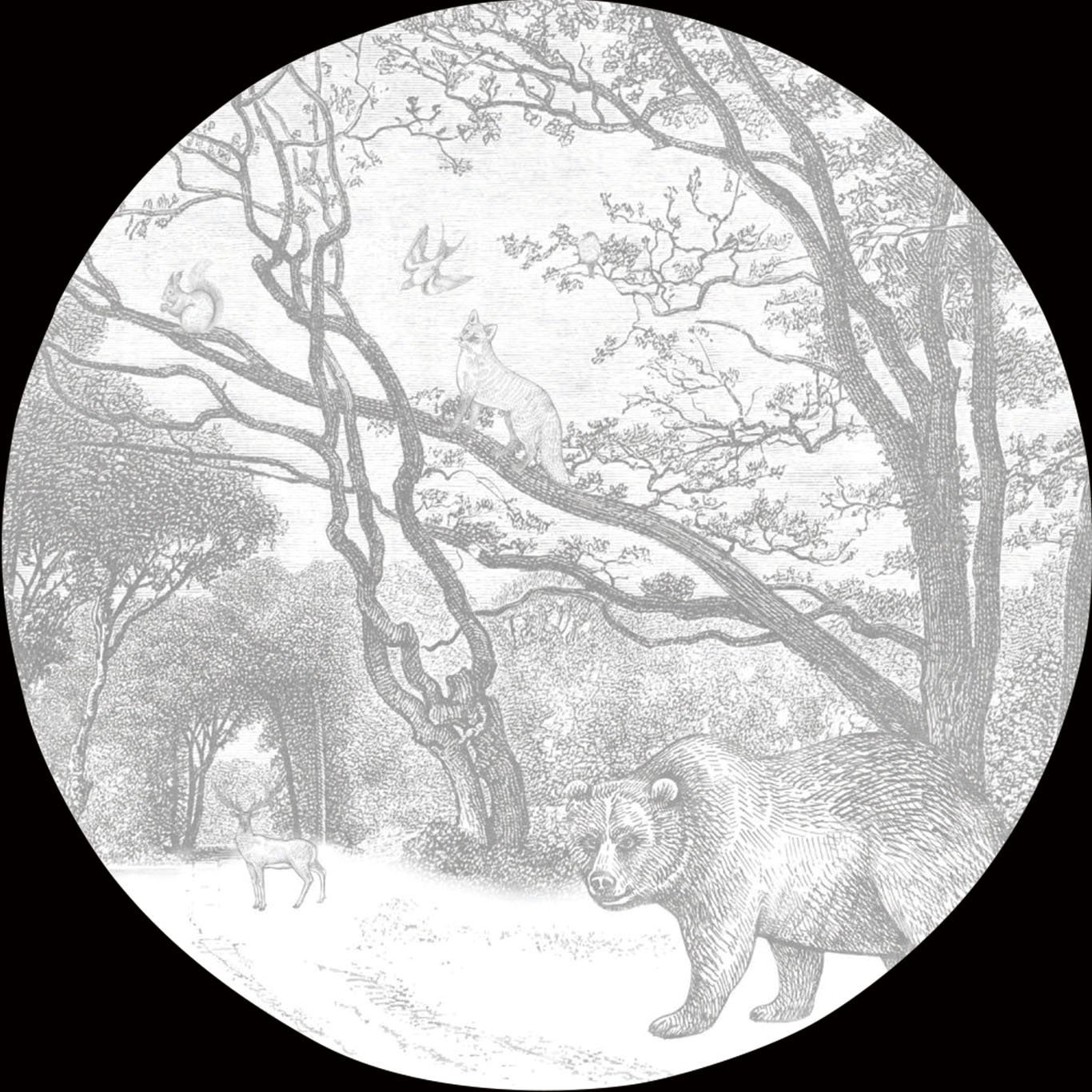 self-adhesive round wall sticker-Forest