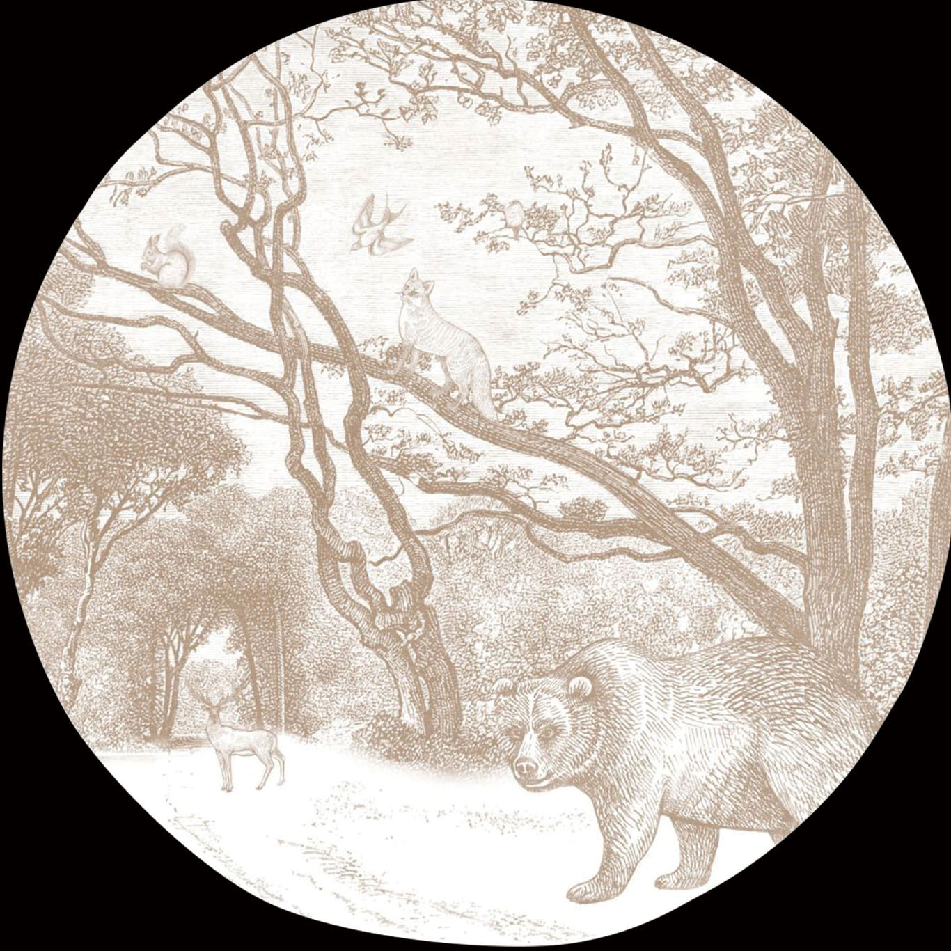 self-adhesive round wall sticker-Forest