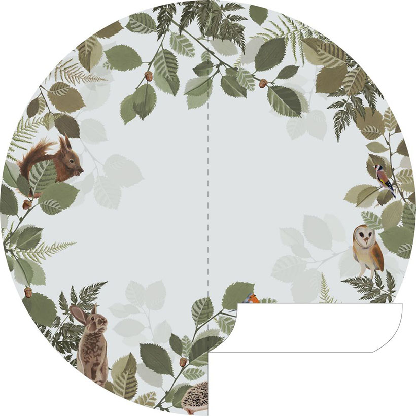 self-adhesive round wall sticker-Forest Animals