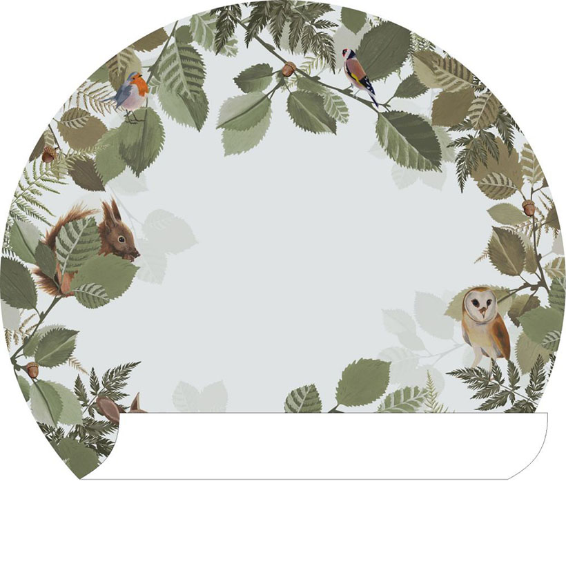 self-adhesive round wall sticker-Forest Animals