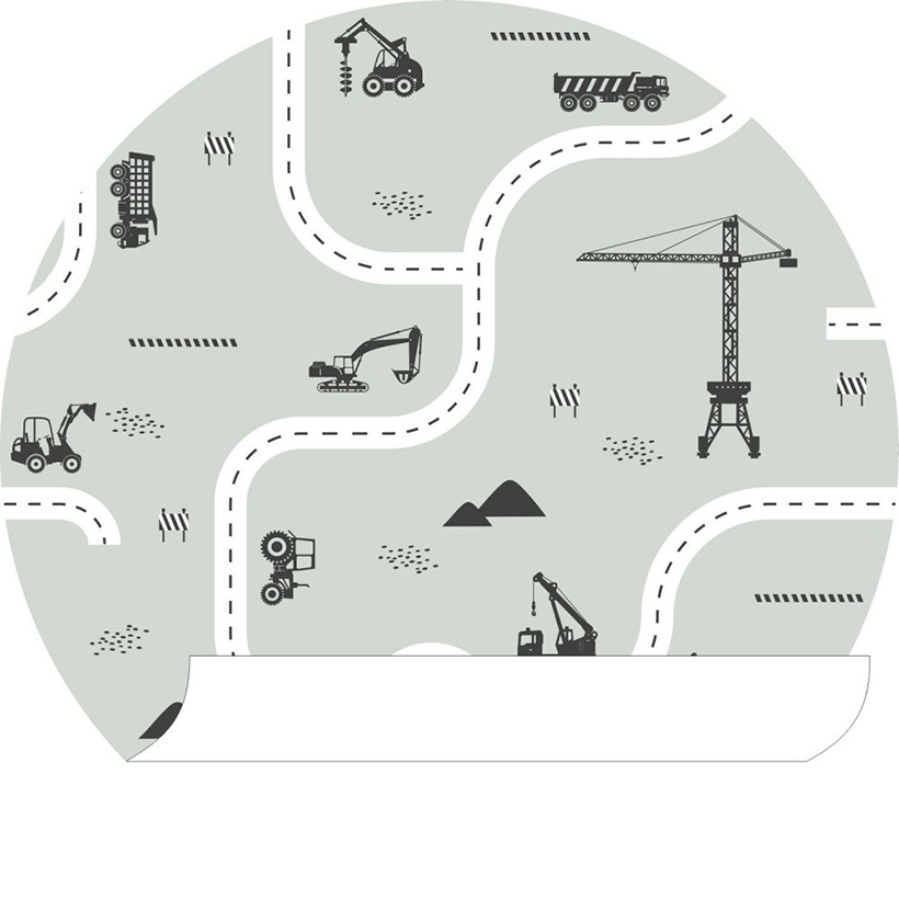 self-adhesive round wall sticker-Vehicles