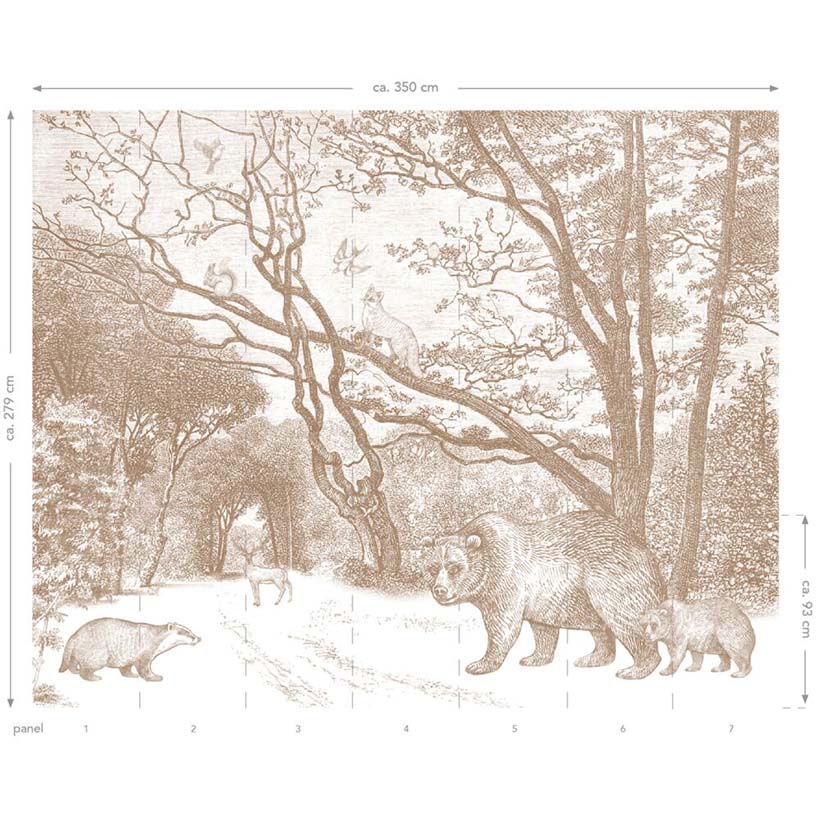 Photowall XL - Forest with forest animals