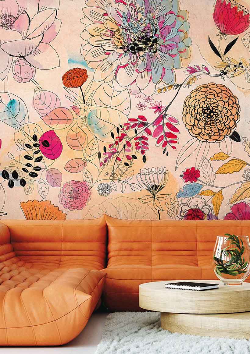 Watercolor illustration flowers