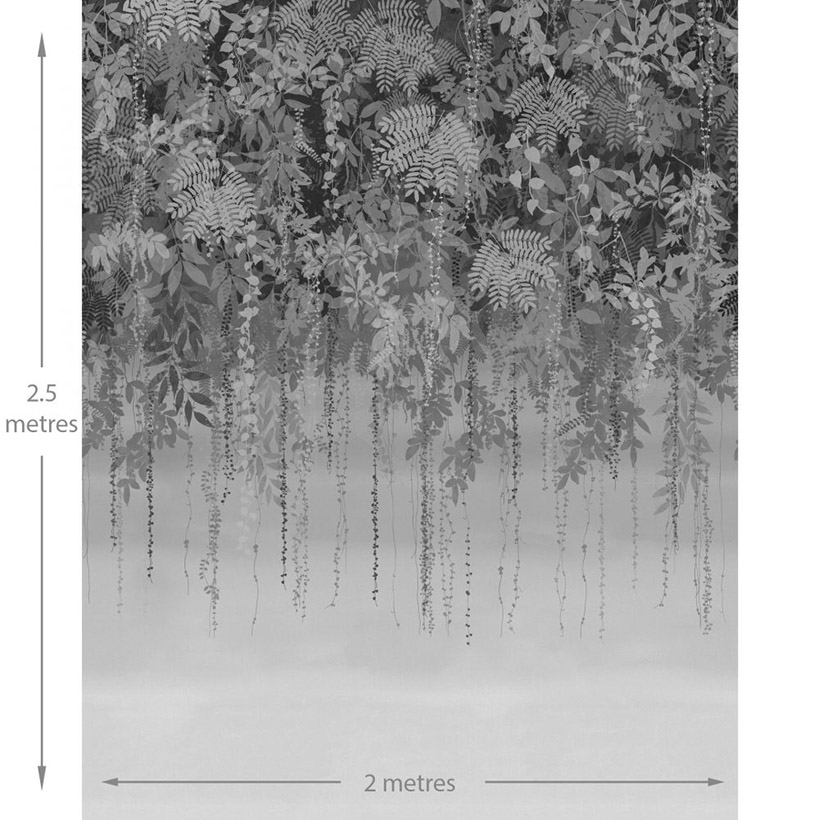 ENCHANTED VALE FIXED SIZE MURAL – CHARCOAL