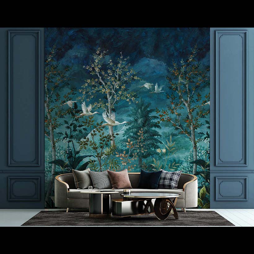 Midnight Canopy Blue Mural
