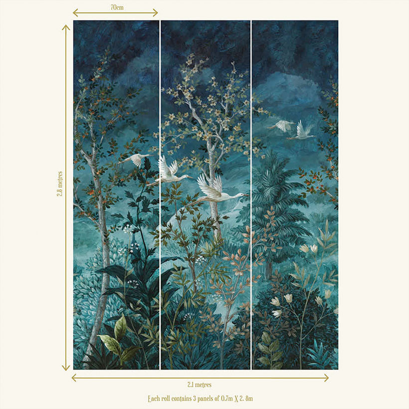 Midnight Canopy Blue Mural