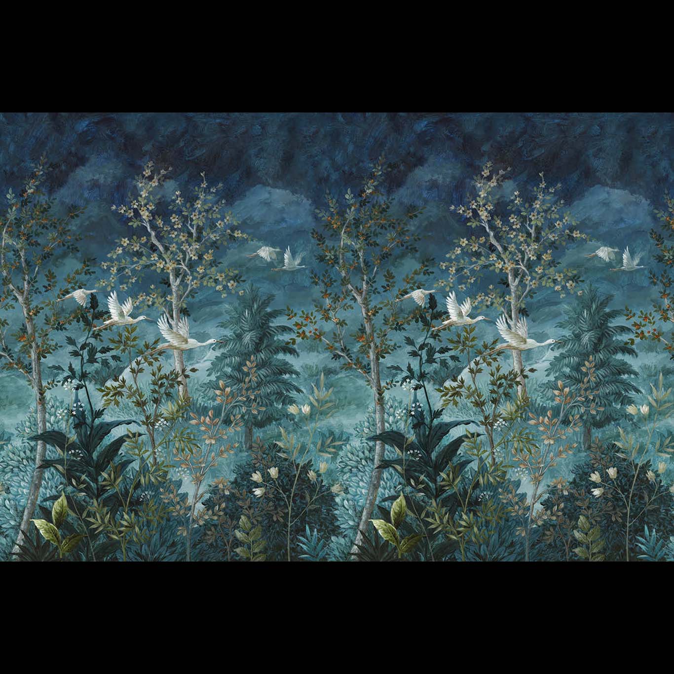 Midnight Canopy Blue Mural